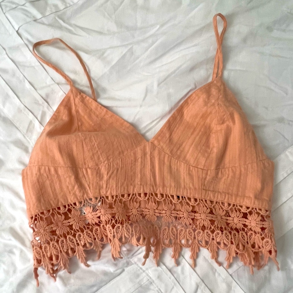 Pink zip up crop top